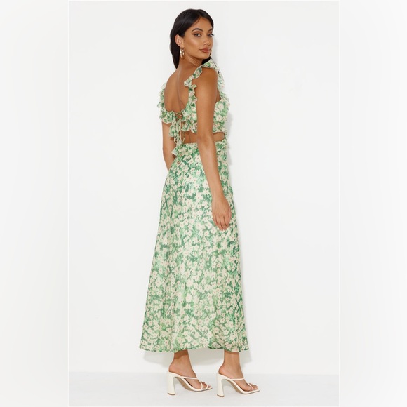 Hello Molly cut out ruffle trim maxi dress nwot - Picture 4 of 6